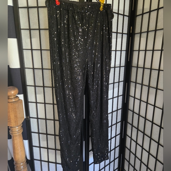 Women's sequin pants/slacks size Large - Picture 2 of 9
